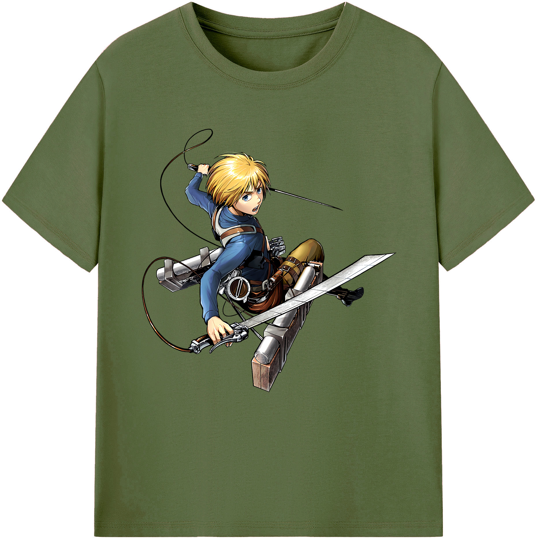 （画像用） 進撃の巨人 アルミン·アルレルト Attack on Titan Armin Arlert 綿100％半袖Tシャツ（フロントプリント）